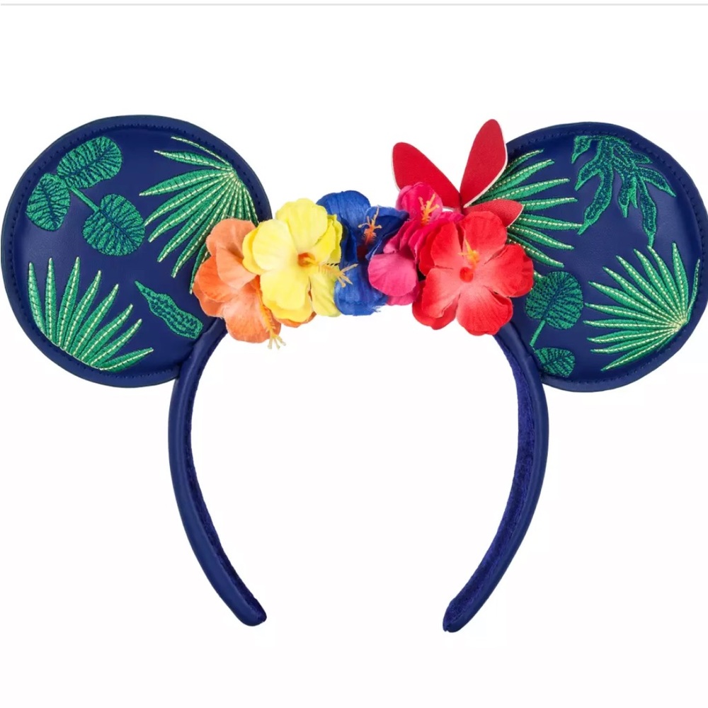 Disney Encanto themed mouse ears headband featuring fabric flowers New - Picture 3 of 10